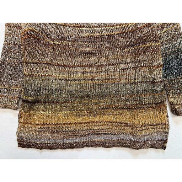 Cj Banks Womens Pullover Sweater Knit Long Sleeve Size 1X Brown Stripe Oversized - Picture 12 of 12